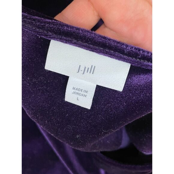 J. Jill Women's L Purple Blouse Velvet Tunic Oversized Holiday Classic Party - Picture 4 of 9